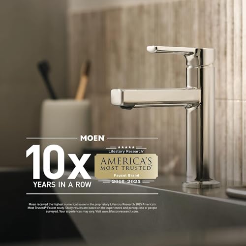 Moen Brushed Nickel Bathroom Vessel Sink Pop-Up Drain Assembly - Image 4