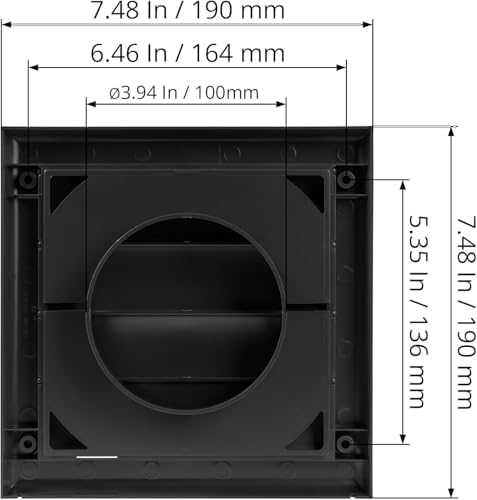 Plastic 4" Black Dryer Vent Cover - Image 2