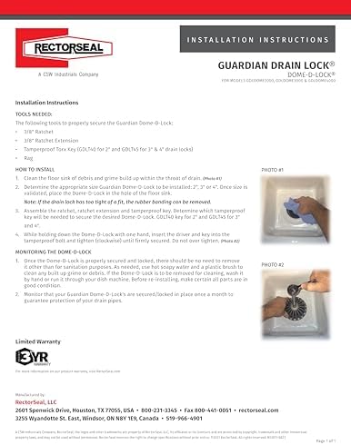 RectorSeal Guardian Drain- Lock GDL-DOME-2000 - Image 5