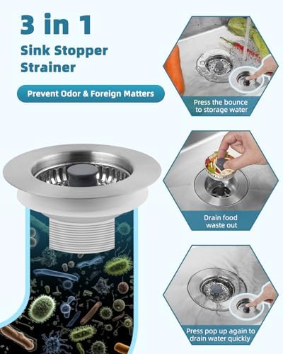 All Metal Sink Drain Strainer for Kitchen Sink - Image 5