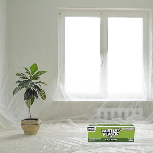 Painter's Plastic Film Heavy Duty 0.39 mil, High Density Painters Plastic - Image 5