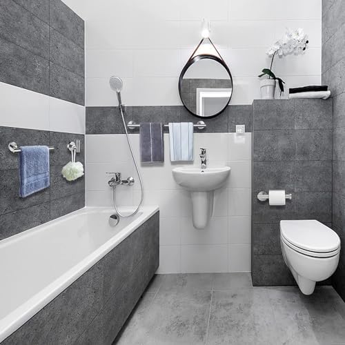 Nolimas Brushed Nickel Bath Towel Bar Single Bars Towel Rack Rod Classic Wall - Image 2