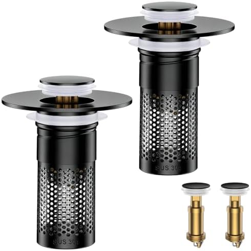 Bathroom Sink Drain Strainer, Universal Pop-Up Sink Stopper Hair Catcher by Mengine