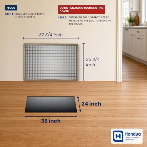 Fits 24x36 and 36x24 Duct Opening | Return Air Floor Grille by Handua | - Image 2