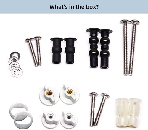 Hibbent Universal Toilet Seats Screws and Bolts, Metal Toilet Seat Hinges Bolt - Image 6