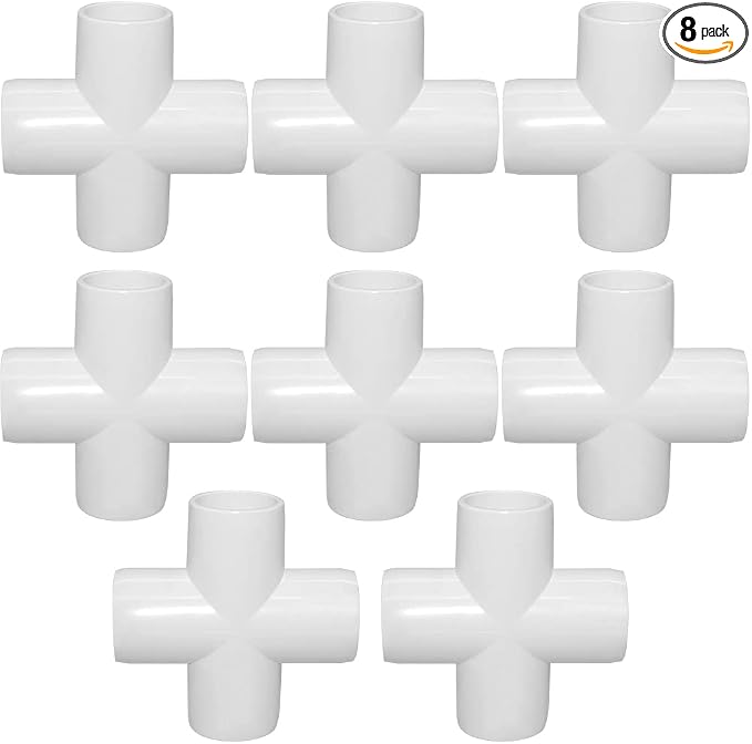1-1/4 Inch Cross PVC Fitting 4 Way Connector, Furniture Grade Corner Fittings by ANPTGHT