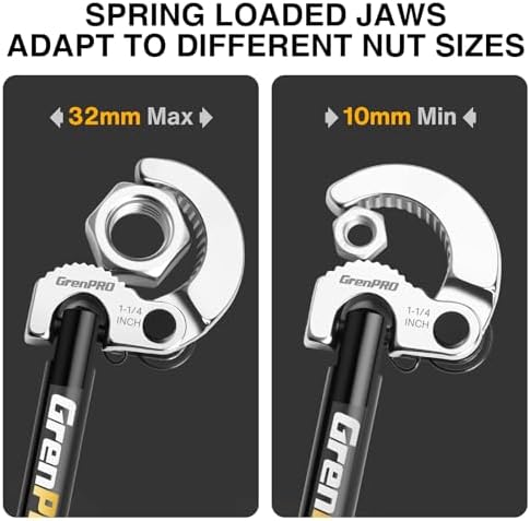 GRENPRO 11" Adjustable Basin Wrench Sink Faucet Tight Space Plumbing Tools - Image 4