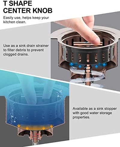 BOTEMY B9171 Copper Kitchen Sink Drain Kit 3 1/2 Sink Strainer - Image 4