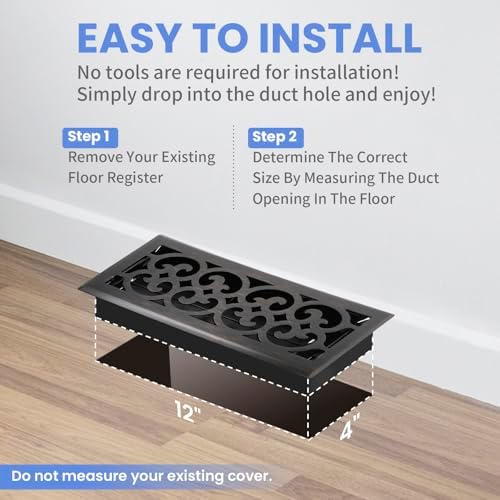 Howeall 4x12 Inches 2 Pack Heavy Duty Walkable Floor Register Easy Adjust Air - Image 6