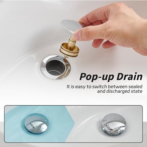 BWE One-Piece Pop-Up Sink Drain, - Image 4
