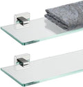 JQK Bathroom Glass Shelf, Floating Tempered Glass Shower Storage 16 by 5 inches by Homeimprovement