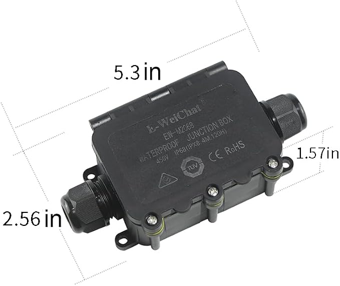 Junction Box Outdoor Waterproof IP68, 2Way M20, Electrical Boxes Extension Cord - Image 6