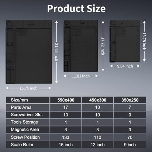 STREBITO Soldering Mat Silicone Work Mat, 932°F Heat Resistant 13.8"x9.9" - Image 6