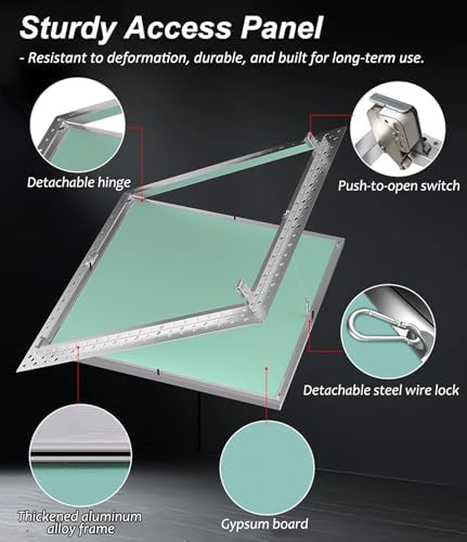 Hinged Inspection Door with Paintable Plasterboard, Hidden Drywall Access Panel - Image 4