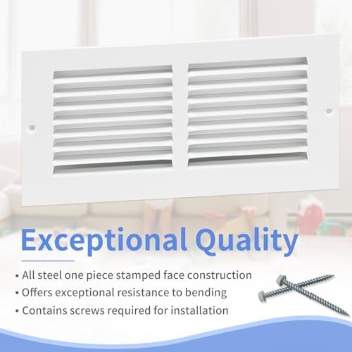 Howeall 10"W x 4"H Steel Return Air Grille, Air Return Vent Cover - Image 2