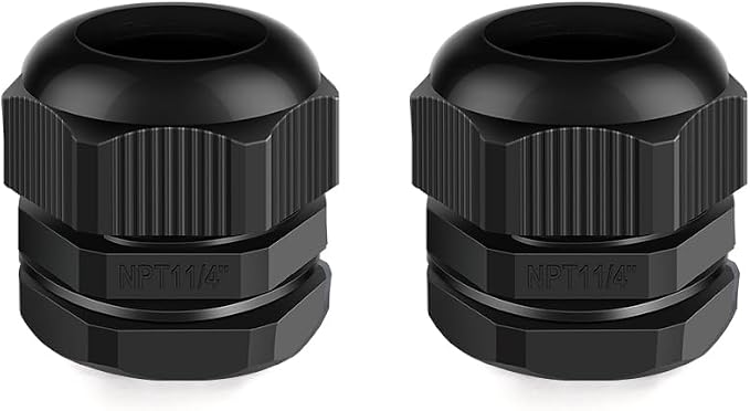 Cable Gland 2 Pack 1 1/4" NPT Waterproof Adjustable Connector Strain Relief by CGELE