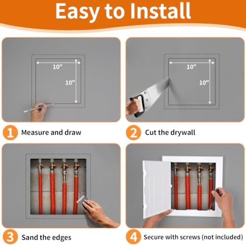 Drywall Access Panel 10×10 in, Plastic Wall Hole Cover - Image 4