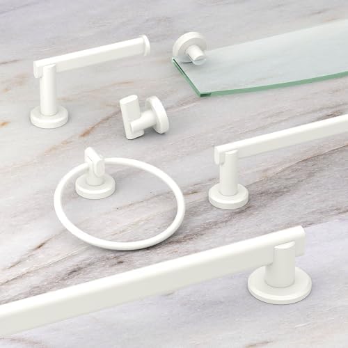 Gatco 5483 Locke Single Post Toilet Paper Holder, Matte White - Image 3