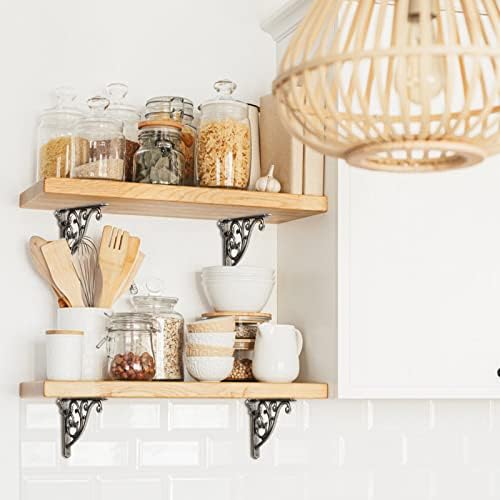 Khtumeware Ornate Decorative Shelf Brackets, 5-inch Small wall Mounted Shelving - Image 4