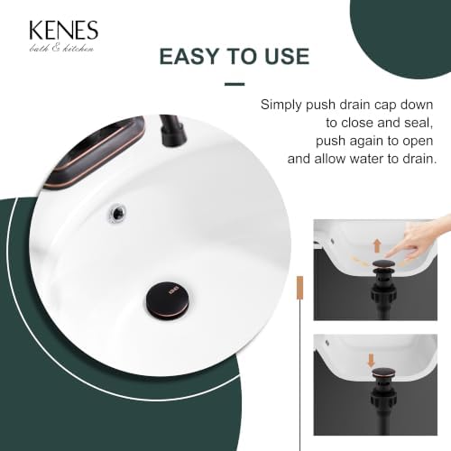 KENES 2 Pack Oil Rubbed Bronze Pop Up Bathroom Sink Drain - Image 5