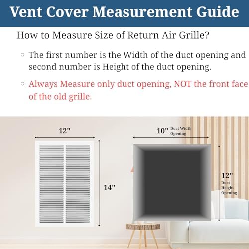 10 x 12 Inch Return Air Vent Cover, Solid Steel HVAC Grille - Image 2
