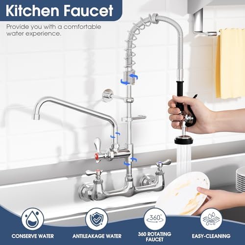 Commercial Wall Mount Kitchen Faucet - Image 4