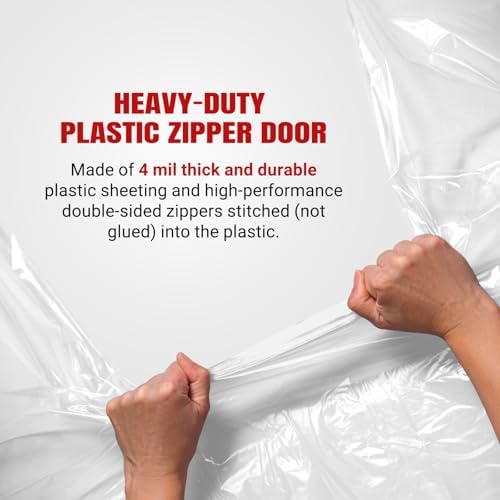 4 ft x 7 ft Plastic Zipper Door Dust Protector - Image 4