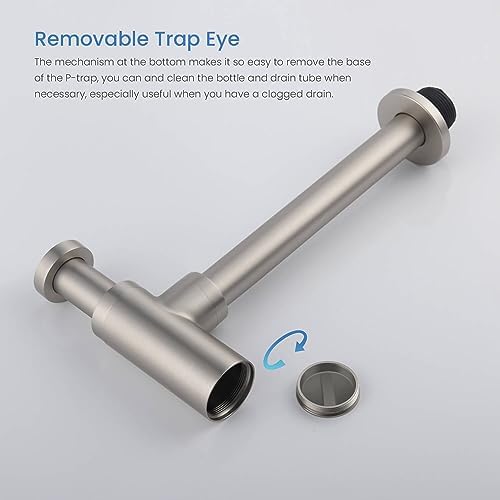 KIBI Round Bottle Trap for Bathroom Sink | Decorative Brass Basin Sink Waste - Image 4