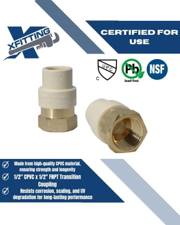 25 Pack XFITTING 1/2" Female CPVC Adapter, FNPT CPVC Coupling - Image 6