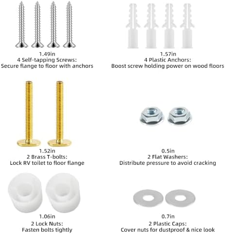RV Toilet Seal Kit with 12 inch Flexible Toilet Connector - Image 6
