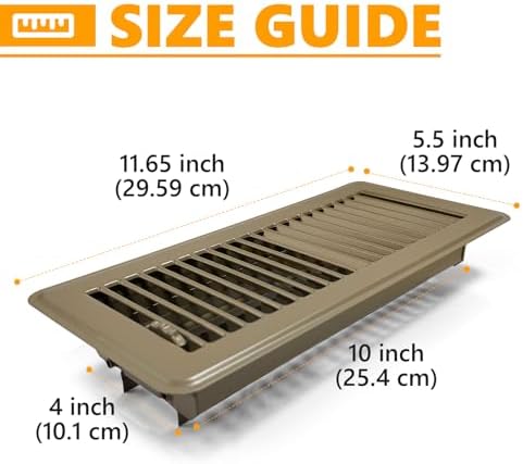 4 Pack Floor Vent Covers, Floor Register 4" x 10", Adjustable Decorative Vent - Image 2