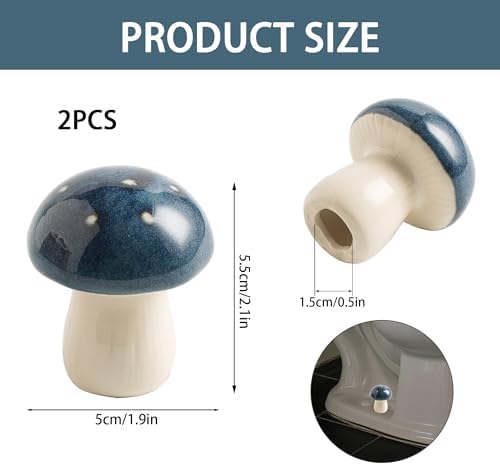 BEUNAIZER Ceramic Mushroom Toilet Bolt Covers, Decorative Caps - Image 6
