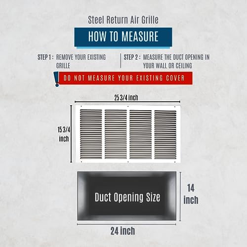 Fits 24x14 Duct Opening | Steel Return Air Grille by Handua | Vent Cover Grill - Image 3