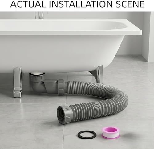 Low Profile 1-1/2 Inch Bathtub Shower Drain Pipe - Image 4
