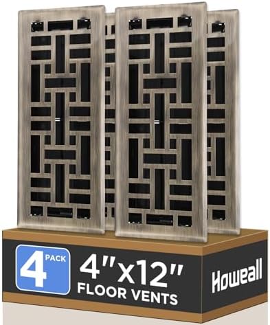 Howeall 4x12 Inches 4 Pack Heavy Duty Walkable Floor Register by Howeall