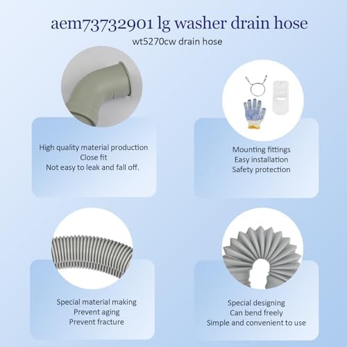 AEM73732901 Washer Drain Hose for LG Kenmore Top Load Washers - Image 3