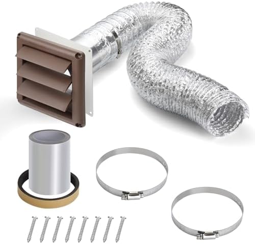 4 Inch Dryer Vent Kit with Hose/Duct Connector/Wall Plate, 9ps Duct Vent Kit - Image 2