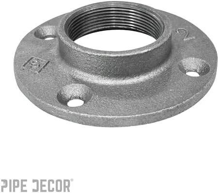 PIPE DECOR 2" Malleable Iron Floor Flange 4 Pack, Industrial Steel Grey Fits - Image 5