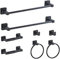 Matte Black Bathroom Hardware Set 8 Pieces, Towel Bar Set Stainless Steel Wall by bluebyrne