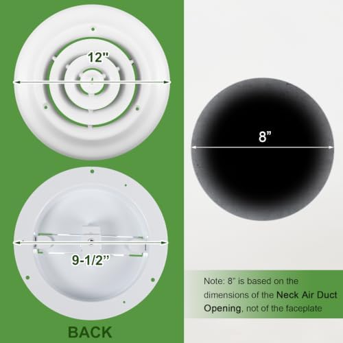Therwen 4 Set 8 Inch Round Ceiling Diffuser Vent Cover - Image 2