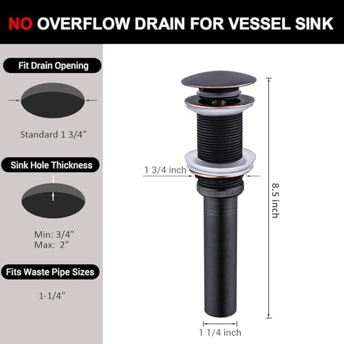 Bathroom Sink Drain Without Overflow - Image 5