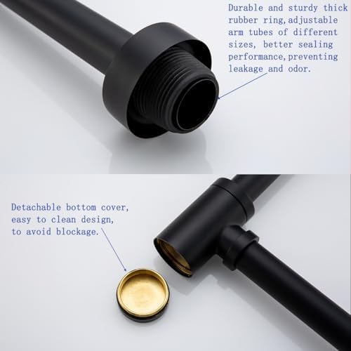 Contemporary Solid Brass Bottle P Trap Round 1 1/4 - Image 3