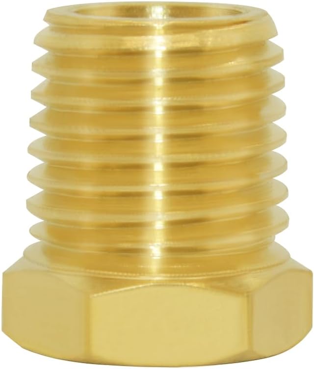 Joywayus 5Pcs Brass Reducing Hex Bushing 1/4" NPT Male to 1/8" NPT Female | - Image 5