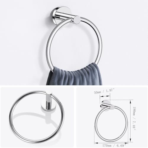 Lairuier Bathroom Hardware Set, 4-Piece Towel Holder Set Include Toilet Paper - Image 4