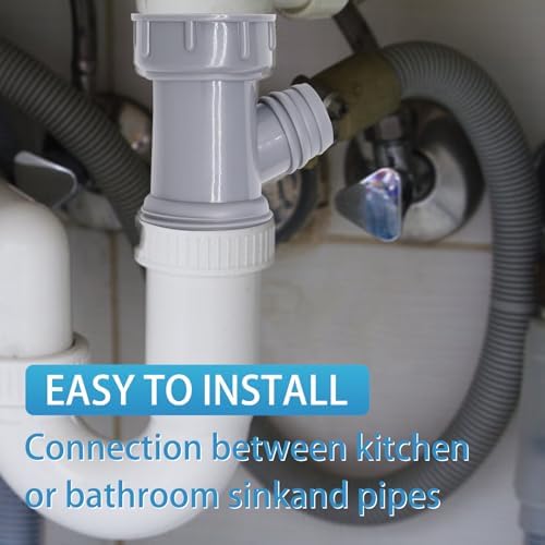 2Pcs Dishwasher Drain Hose Adapter Wye, 3 Way Y-Shaped Kitchen Sink Drain Pipe - Image 4