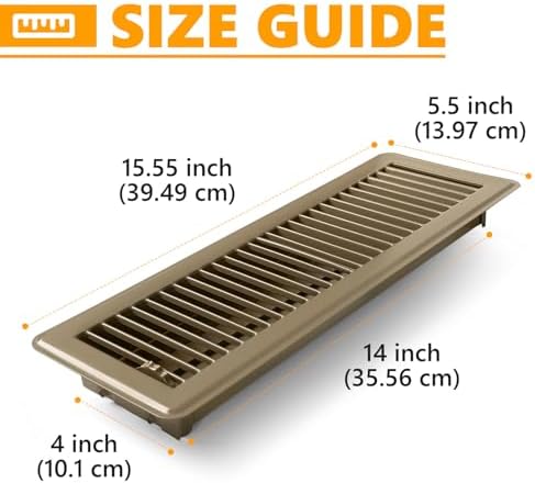 4 Pack Floor Vent Covers, Floor Register 4" x 14", Adjustable Decorative Vent - Image 2