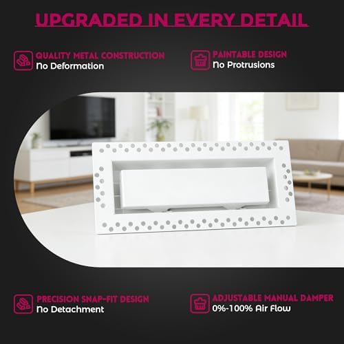 4x10 Flush Wall Vent, Wall Vent Cover Air Vent Covers Modern Register - Image 3