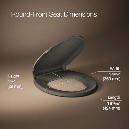 KOHLER 4639-RL-NY Cachet ReadyLatch Round Toilet Seat Soft Close, Thunder Grey - Image 3