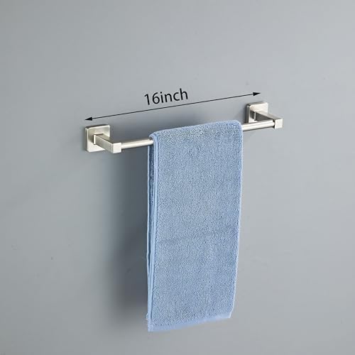 Brushed Nickel Bathroom Hardware Set 4 Pieces, Towel Bar Set Stainless Steel - Image 2