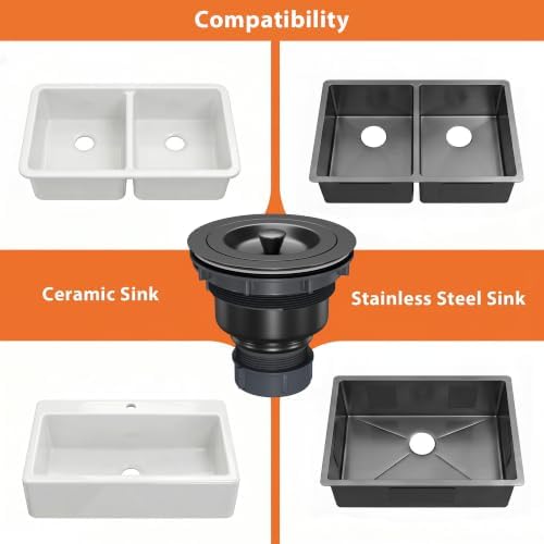 Kitchen Sink Drain 3-1/2 Inch, Kitchen Drain Assembly Kit - Image 7